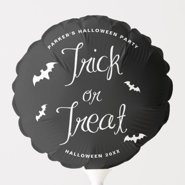 Black & White Trick or Treat Custom Halloween Balloon (Front)