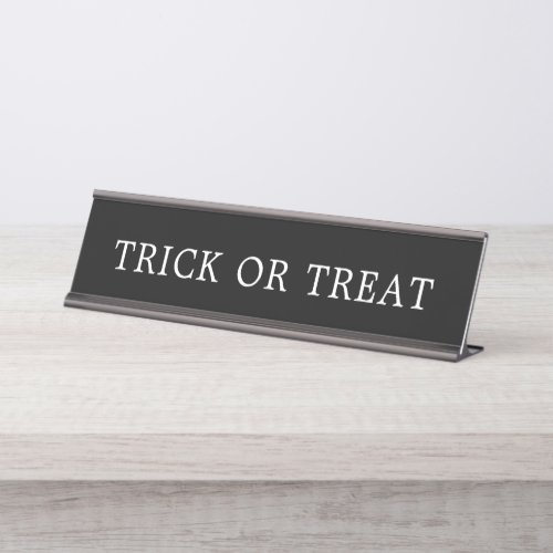 Black  White Trick or Treat Halloween Sign