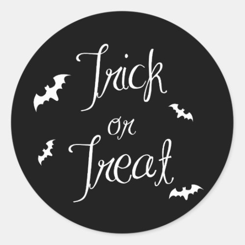 Black  White Trick or Treat Halloween Sticker