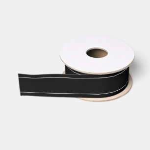 Black White Trim Preppy Sports School Timeless Grosgrain Ribbon