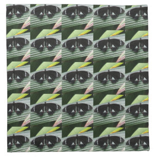 Black & White Tropical Butterfly Cloth Napkin