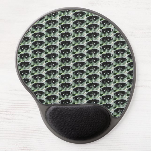 Black & White Tropical Butterfly Gel Mouse Pad (Front)