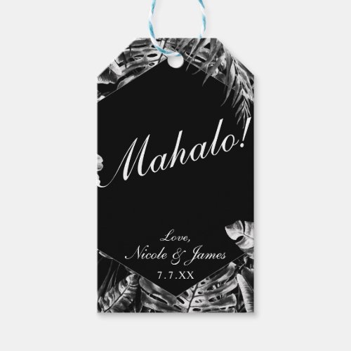 Black White Tropical Island Chic Island Wedding  Gift Tags