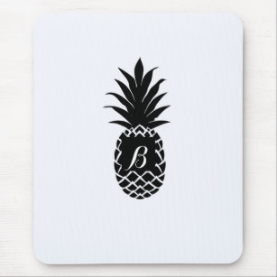 Black & White Tropical Pineapple Elegant Chic Mouse Pad