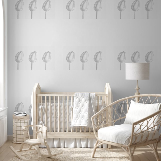 Black White Tulips Floral Patterns Garden Flowers Wallpaper (Kids)