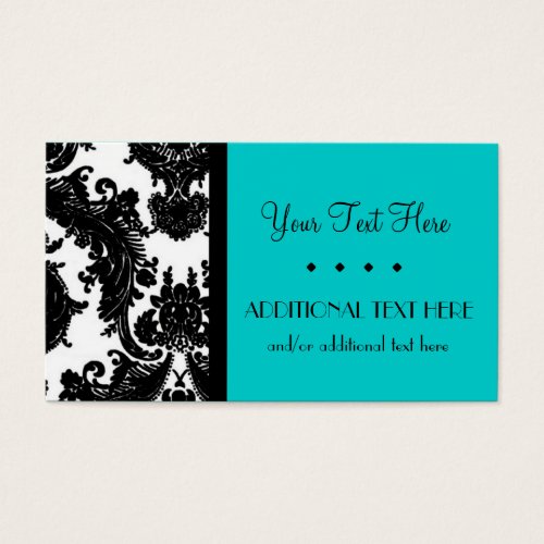Black, White &amp; Turquoise Business Card Templates