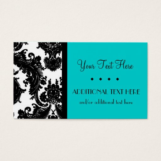 Customizable Black, White &amp; Turquoise Business Card Templates