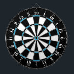 Black White Turquoise Blue Dart Board<br><div class="desc">Black White Turquoise Blue Dart Board. 

 Striped Hope™ is your online store for a variety unique designs and gifts.</div>