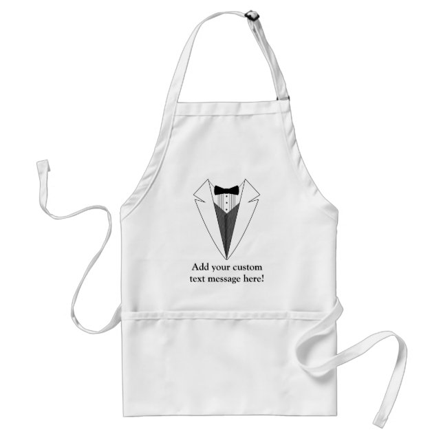 Black/White Tuxedo Adult Apron (Front)