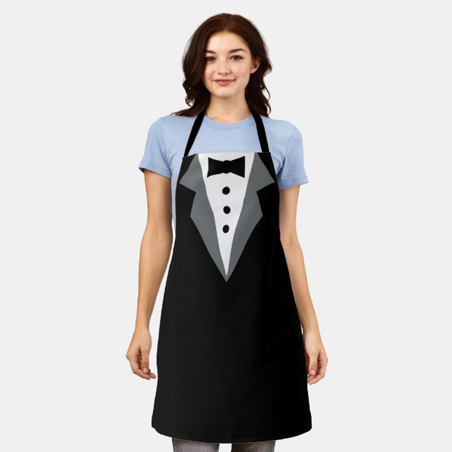 Black White Tuxedo Apron (Worn)