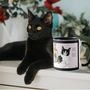 Black White Tuxedo Funny Cat Mug