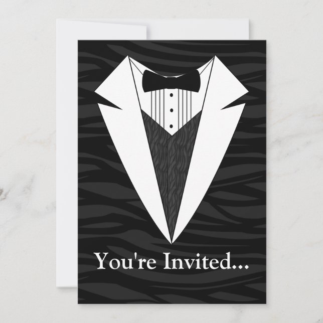 Black/White Tuxedo Invitation (Front)