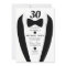 Black white Tuxedo Mens 30th Birthday Party Invite