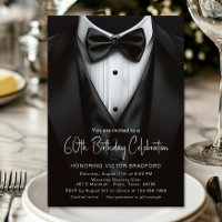Black White Tuxedo Mens Any Number Birthday