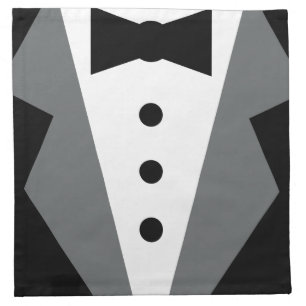 Black White Tuxedo Napkin