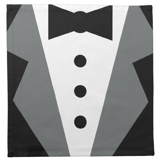 Black White Tuxedo Napkin (Front)