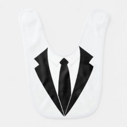 Black  White tuxedo Tie Baby Bib