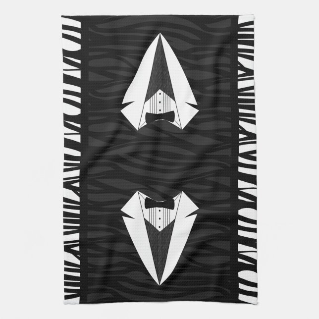Black/White Tuxedo Towel (Vertical)