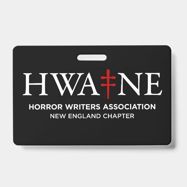  Black/White two sided HWA-NE Badge, generic 6/25 Badge (Front)