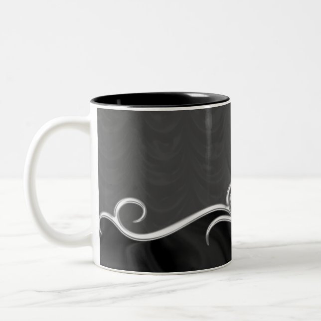 Black & white  Two-Tone Coffee Mug (Left)