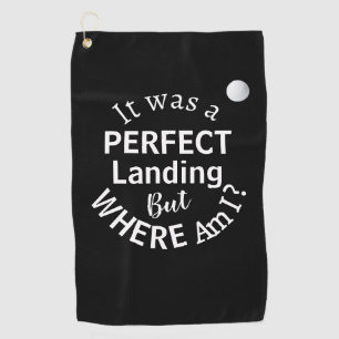 Black White Typography Funny Humor Golf Ball Towel