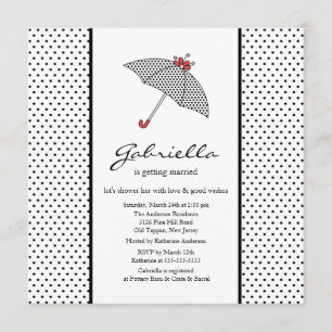 Black & White Umbrella Bridal Shower Invitation