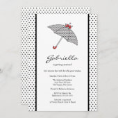 Black & White Umbrella Bridal Shower Invitation (Front/Back)