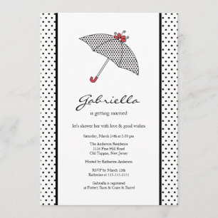 Black & White Umbrella Bridal Shower Invitation