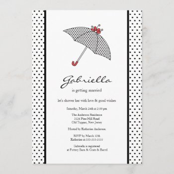 Black & White Umbrella Bridal Shower Invitation by celebrateitinvites at Zazzle