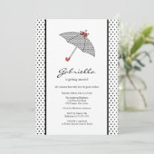 Black & White Umbrella Bridal Shower Invitation (Standing Front)