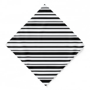 Black & White Uneven Stripes  Bandana