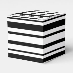Black & White Uneven Stripes Favor Boxes