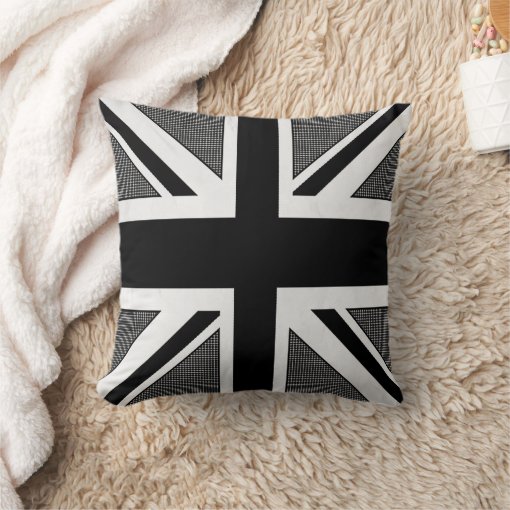 Black/White Union Jack Decor Pillow Zazzle