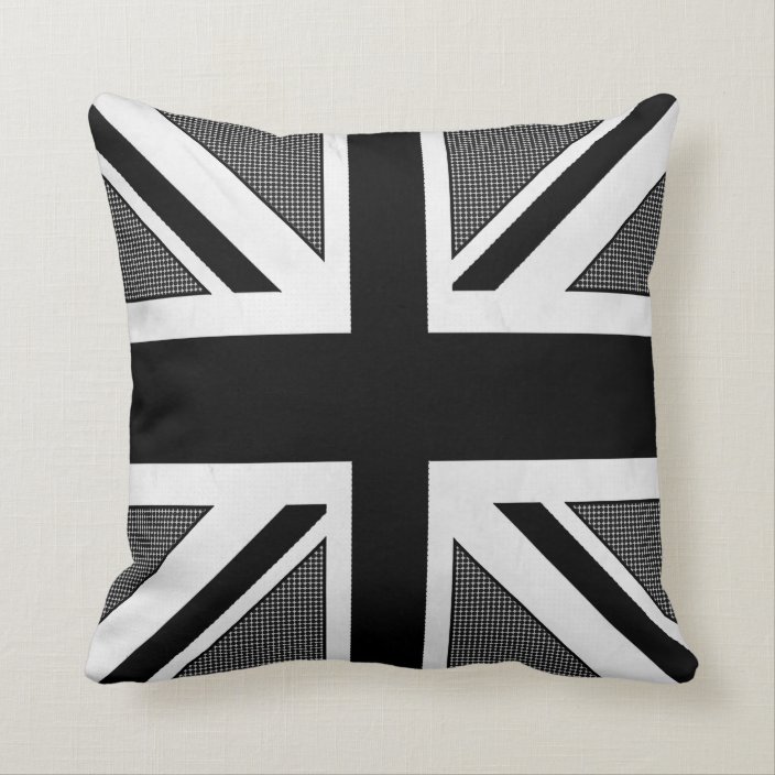 Black White Union Jack Decor Pillow Zazzle Com