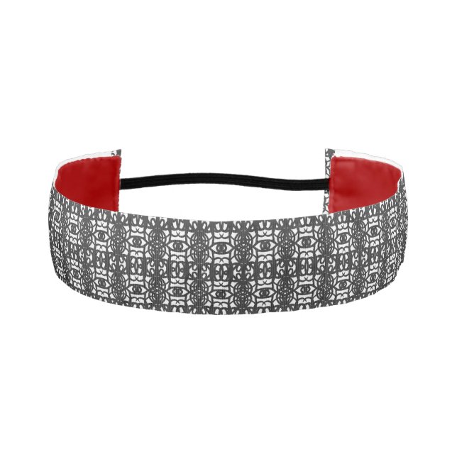 Black & White Unique Abstract Pattern Athletic Headband (Front)