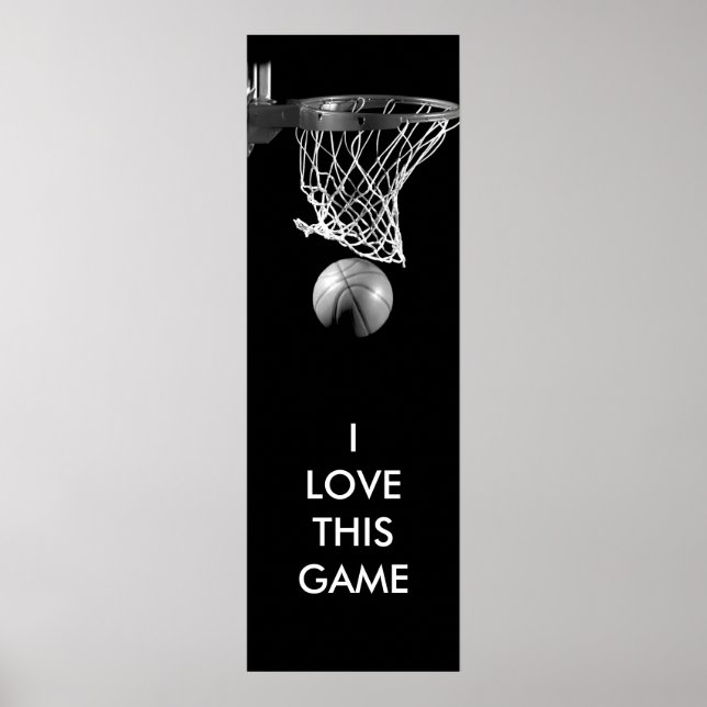 Black & White Unique Basketball Art Poster (Front)