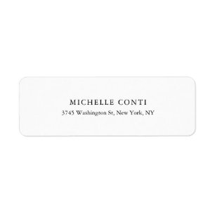 Black White Unique Classical Elegant Minimalist Label