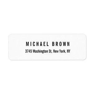 Black White Unique Classical Elegant Plain Label