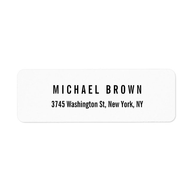 Black White Unique Classical Elegant Plain Label (Front)