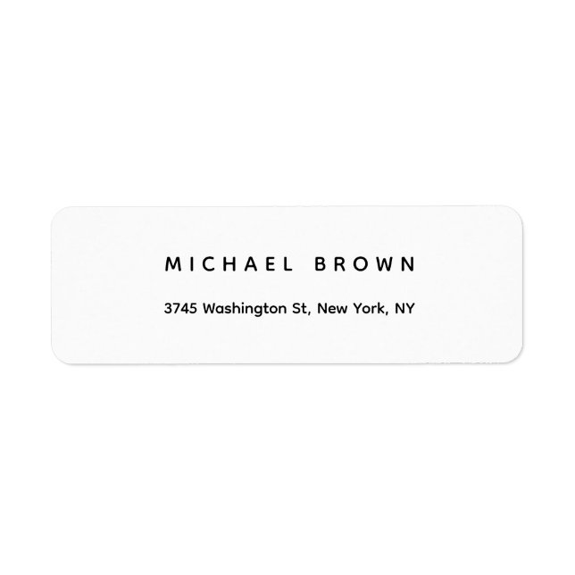 Black White Unique Classical Elegant Plain Label (Front)