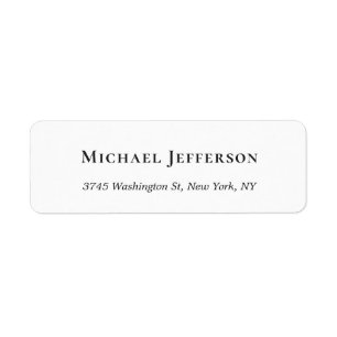 Black White Unique Classical Elegant Plain Label