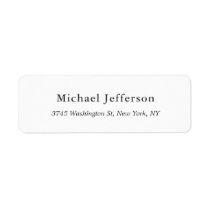 Black White Unique Classical Elegant Plain Label