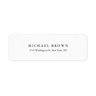 Black White Unique Classical Elegant Plain Label