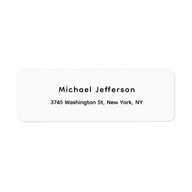 Black White Unique Classical Elegant Plain Label (Front)