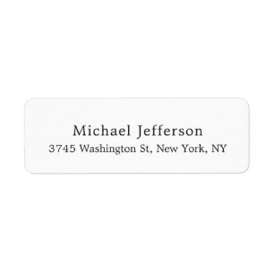 Black White Unique Classical Elegant Plain Label