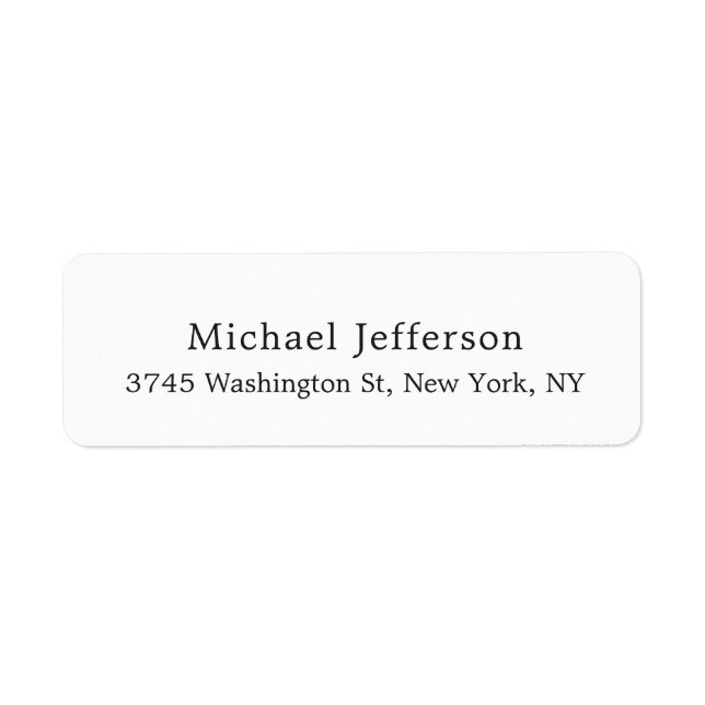 Black White Unique Classical Elegant Plain Label (Front)