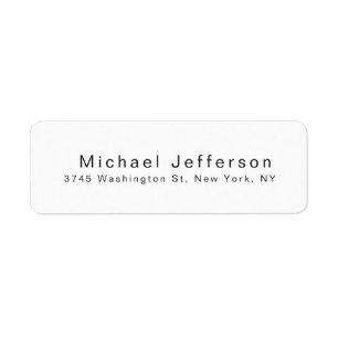 Black White Unique Classical Elegant Plain Label