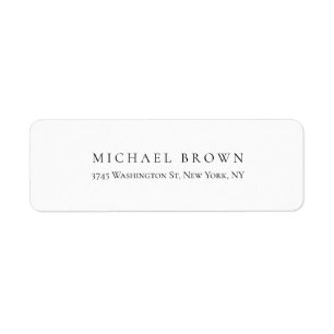 Black White Unique Classical Elegant Plain Label