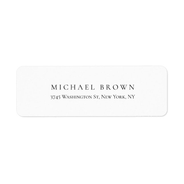 Black White Unique Classical Elegant Plain Label (Front)
