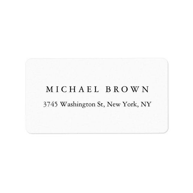 Black White Unique Classical Elegant Plain Label (Front)